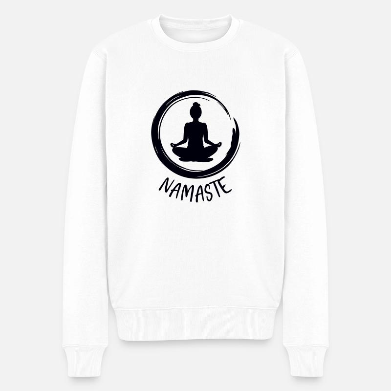 Yoga / Namaste - Männer Premium Bio Pullover - Weiß