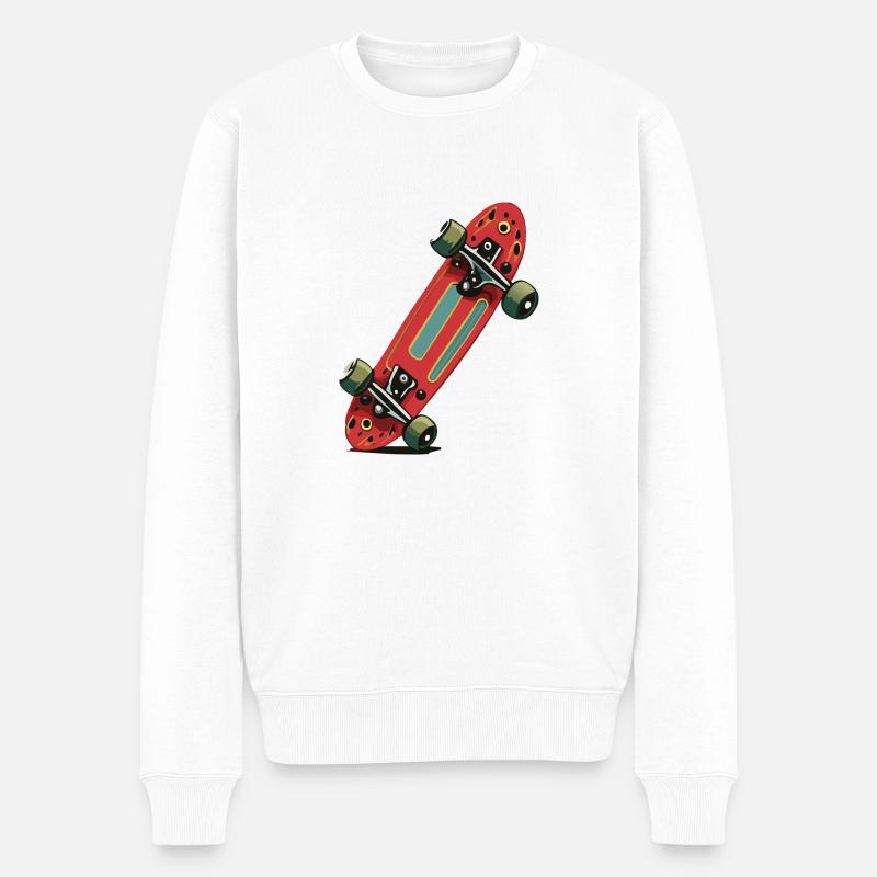 Skateboard - Men's Premium Organic Jumper - white