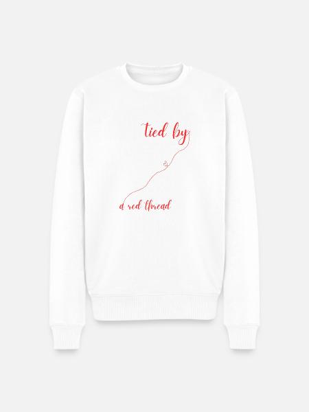 Red thread - Men's Premium Organic Jumper - white
