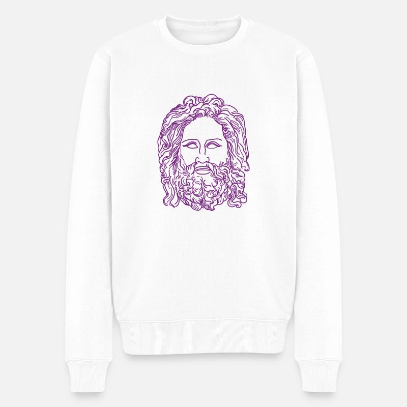 Göttervater Zeus - Männer Premium Bio Pullover - Weiß