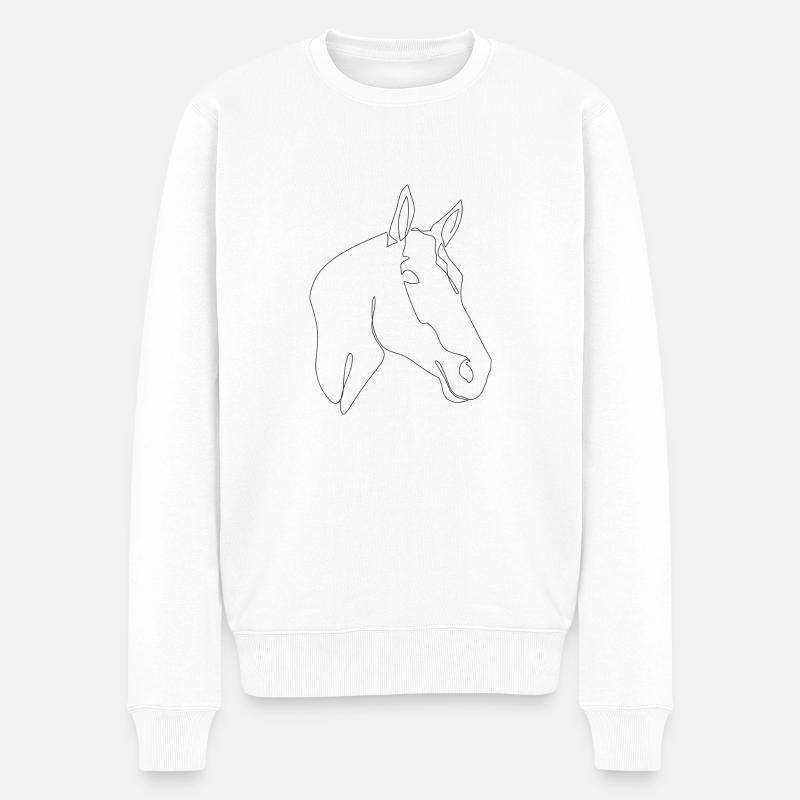 Pferdekopf Lieselotte - Männer Premium Bio Pullover - Weiß