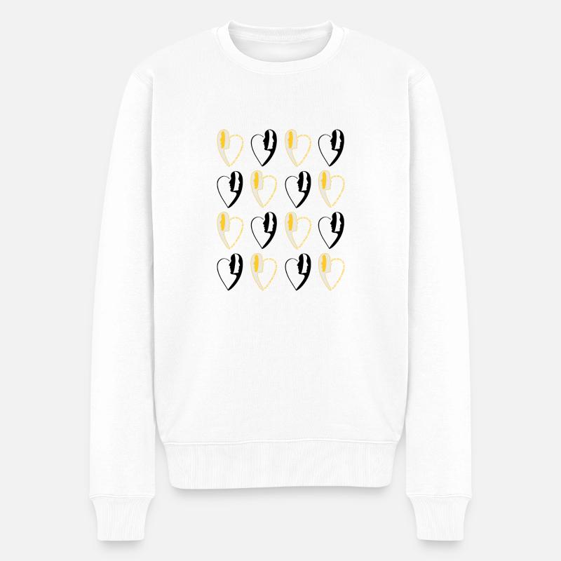 Imprimé numéro10. - Pull Premium bio Homme - blanc