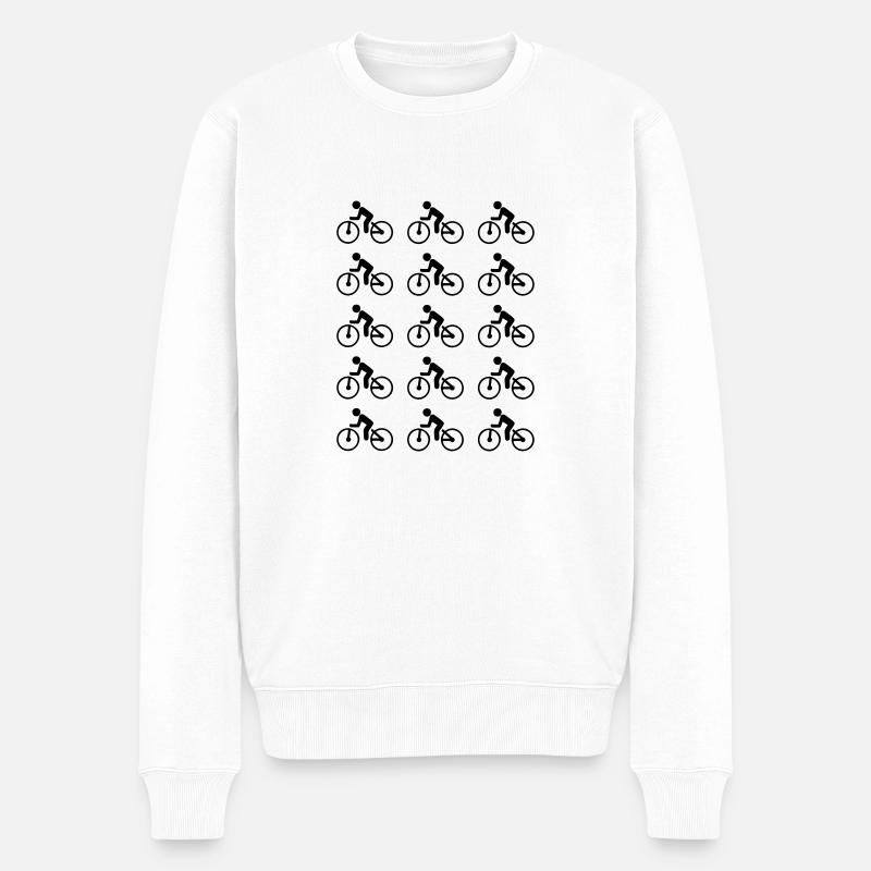Fahrrad - Männer Premium Bio Pullover - Weiß