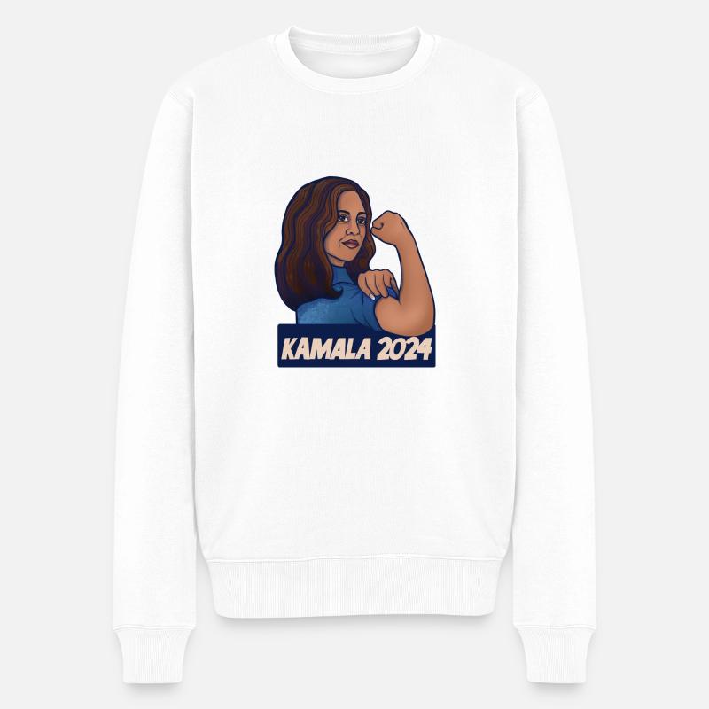 Kamala 2024 - Männer Premium Bio Pullover - Weiß