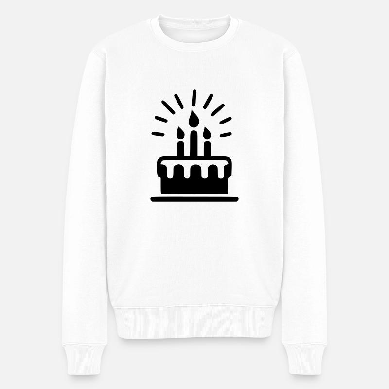 Kuchen - Männer Premium Bio Pullover - Weiß