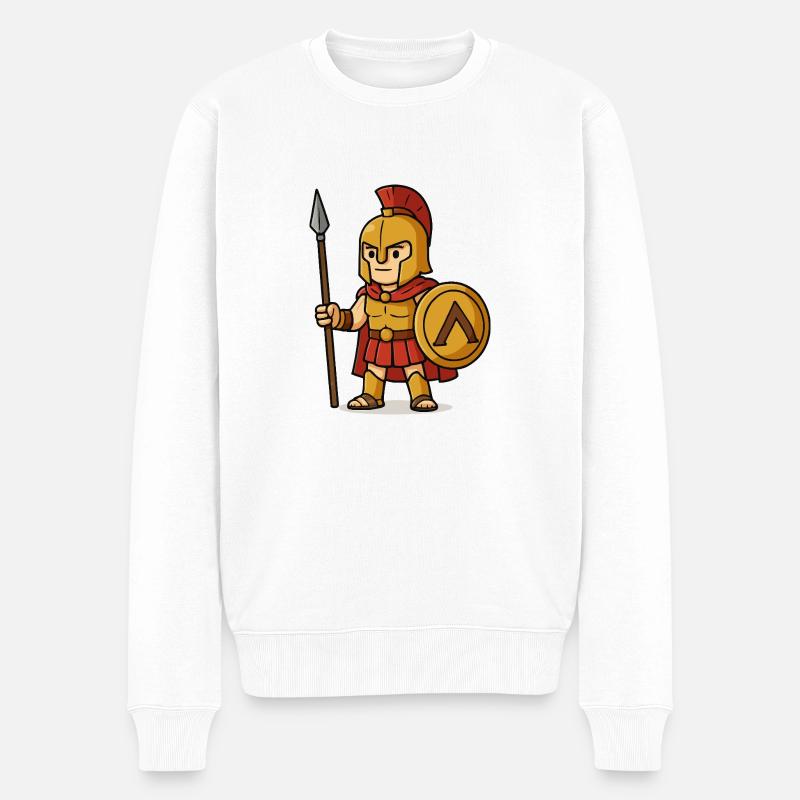 Bande dessinée spartiate - Pull Premium bio Homme - blanc