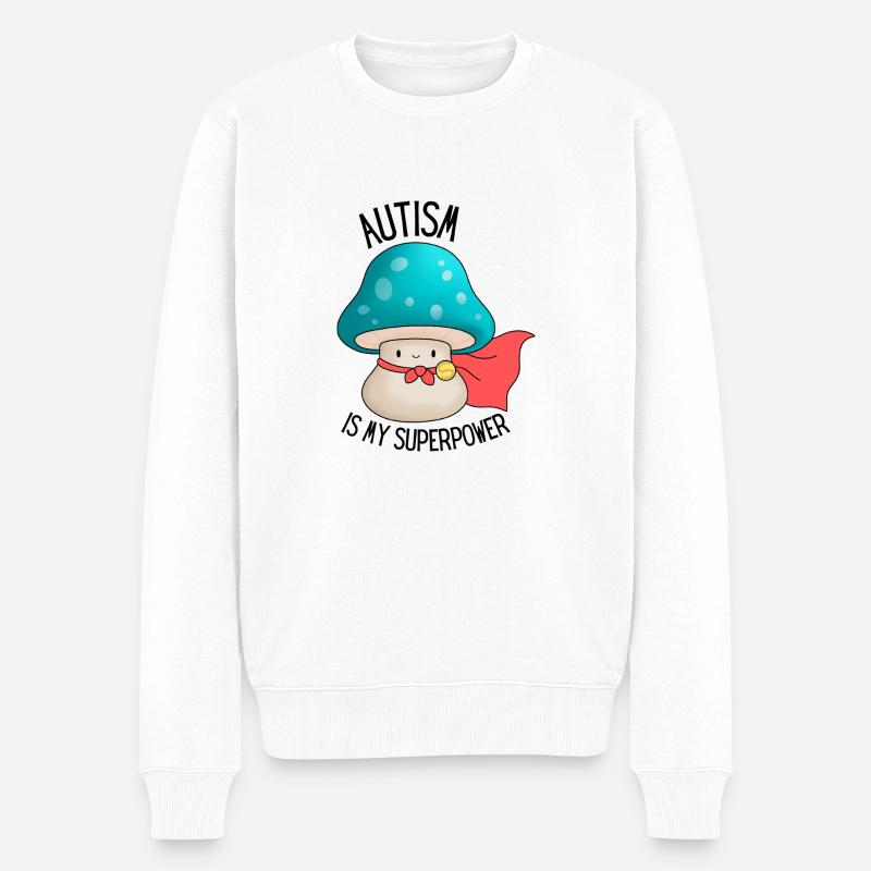 Autismus ist meine Superkraft neurospicy - Männer Premium Bio Pullover - Weiß
