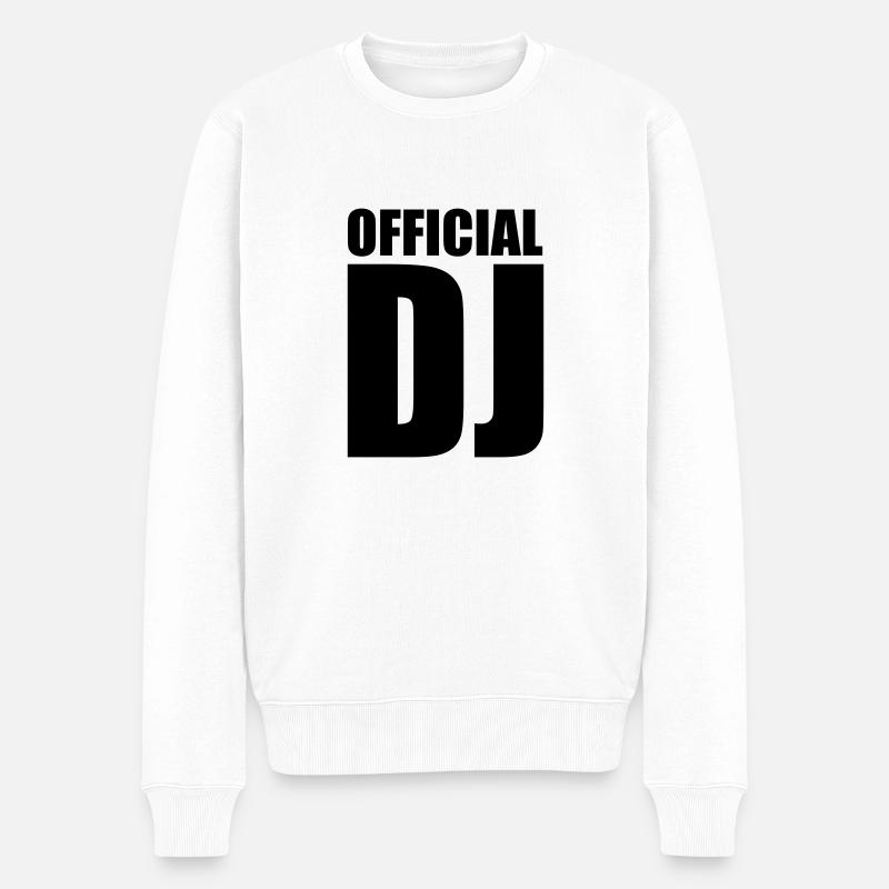 DJ - Männer Premium Bio Pullover - Weiß