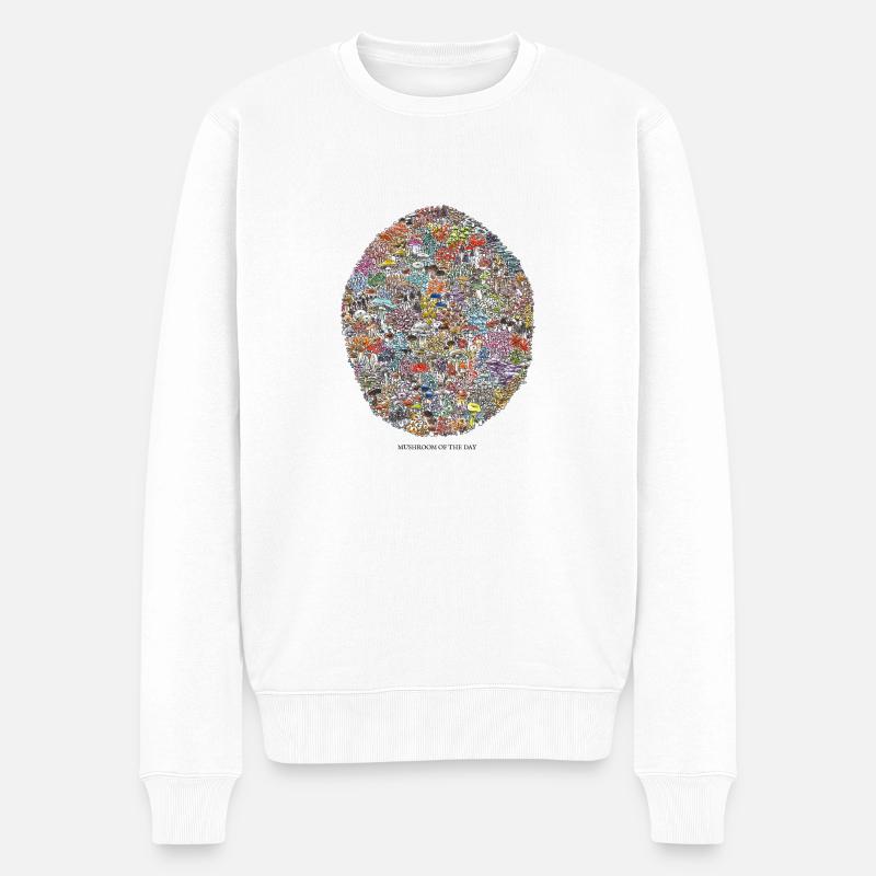 Mushroom of the Day - Männer Premium Bio Pullover - Weiß