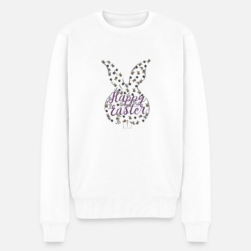 Happy Eastern - Männer Premium Bio Pullover - Weiß