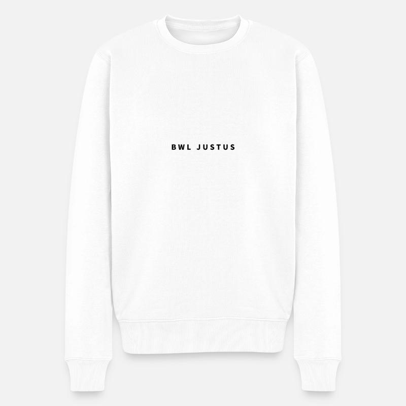 BWL JUSTUS - Männer Premium Bio Pullover - Weiß