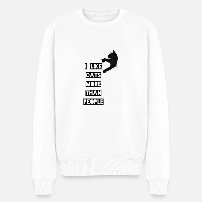 Wie Katzen - Männer Premium Bio Pullover - Weiß