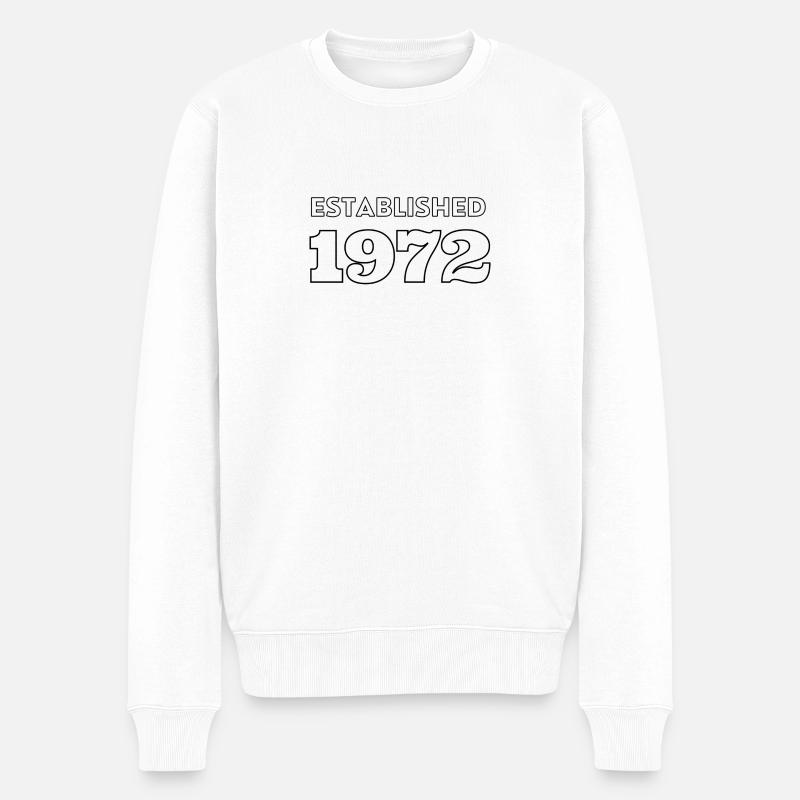 Established 1972 - Männer Premium Bio Pullover - Weiß