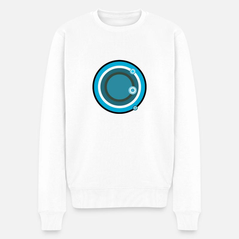 Blue geometric circles - Männer Premium Bio Pullover - Weiß