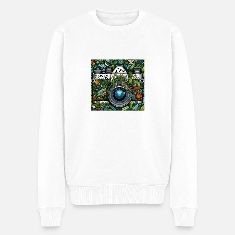 Fotokamera Naturdesign - Männer Premium Bio Pullover - Weiß