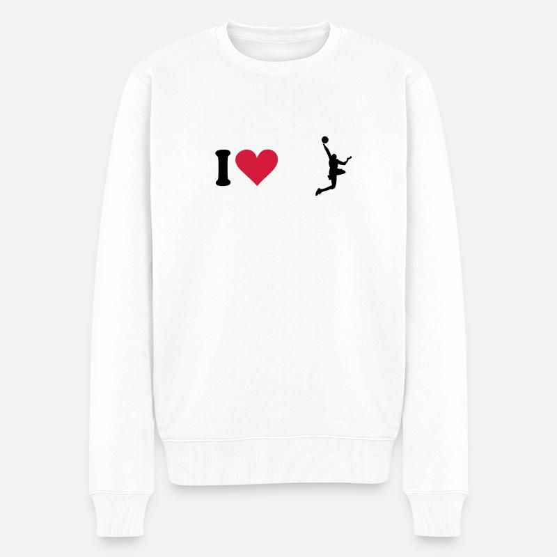 Basketball - Männer Premium Bio Pullover - Weiß