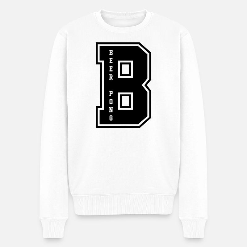 Beer Pong B - Männer Premium Bio Pullover - Weiß