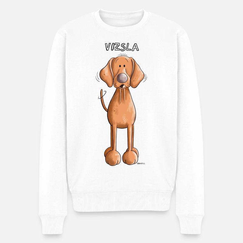 Happy Vizsla - Männer Premium Bio Pullover - Weiß