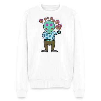 Süßigkeiten Bonbon Naschkatzen Nachspeise Lecker - Männer Premium Bio Pullover - Weiß - Vorne - Thijin (182cm)