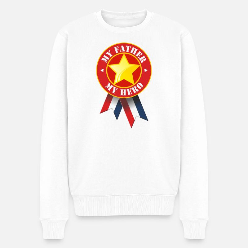 Mon père mon héros - Pull Premium bio Homme - blanc