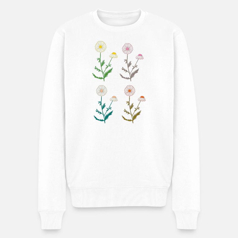 kamille 4farbig - Männer Premium Bio Pullover - Weiß