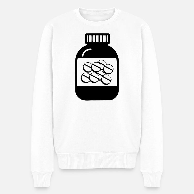 Pot de pilules pour pharmacie - Pull Premium bio Homme - blanc