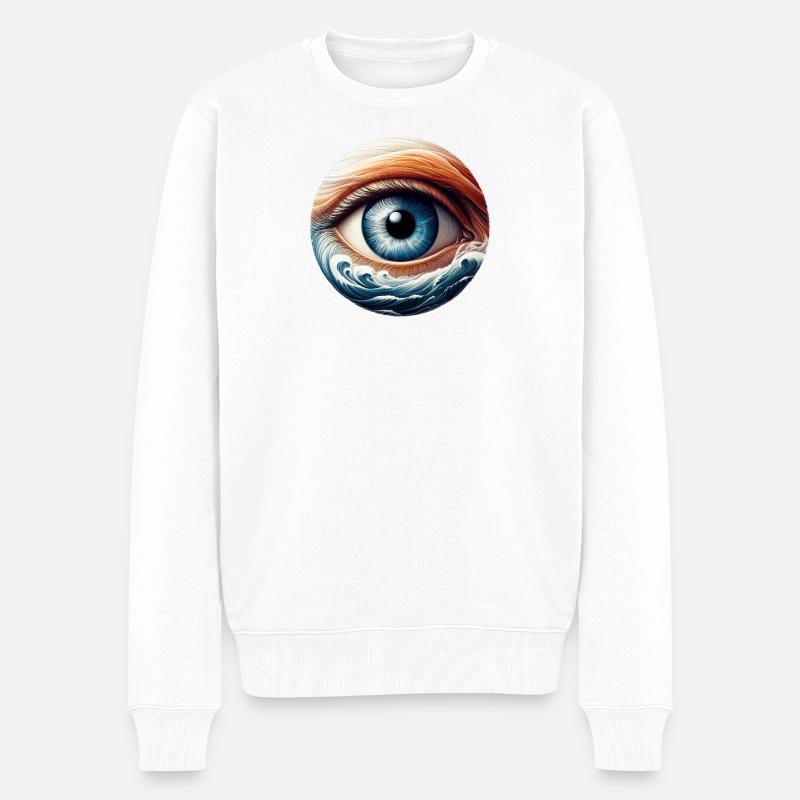 Das Gezeiten-Auge - Männer Premium Bio Pullover - Weiß