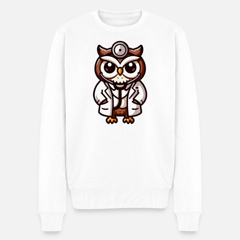 Mediwise Owl : le médecin à plumes - Pull Premium bio Homme - blanc