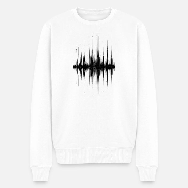 Soundwave - Männer Premium Bio Pullover - Weiß