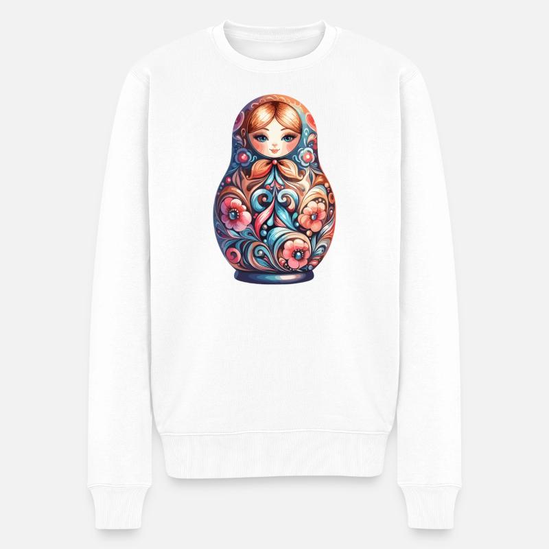 Matriochka classique original cadeau - Pull Premium bio Homme - blanc