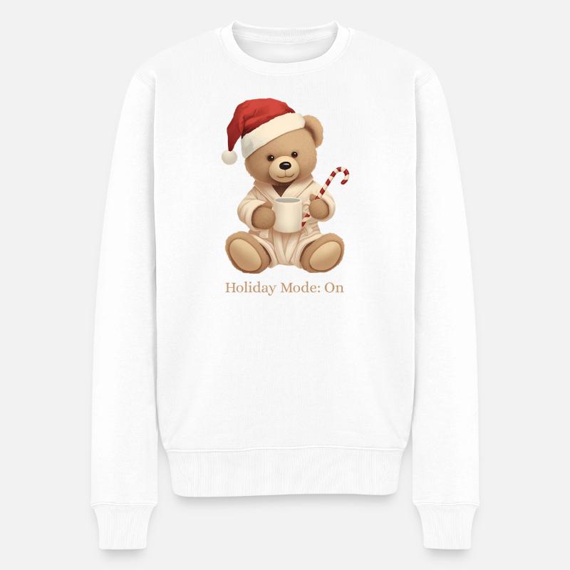 Cozy Teddy Xmas – Mode vacances : Activé - Pull Premium bio Homme - blanc