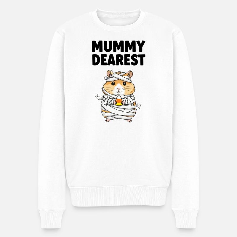 Mama liebster Hamster mit Zuckermais - Männer Premium Bio Pullover - Weiß