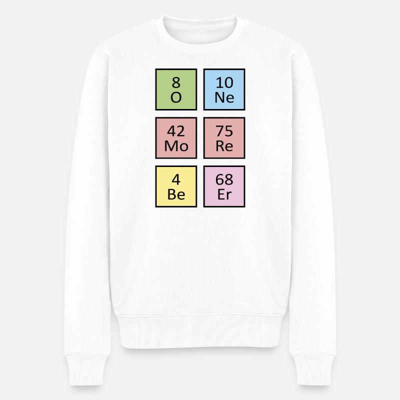 Farbblock von Elementsymbolen - Männer Premium Bio Pullover - Weiß