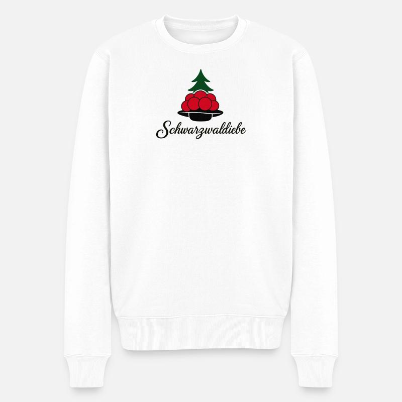 Schwarzwalddiebe Waldbeeren Christbaum - Männer Premium Bio Pullover - Weiß