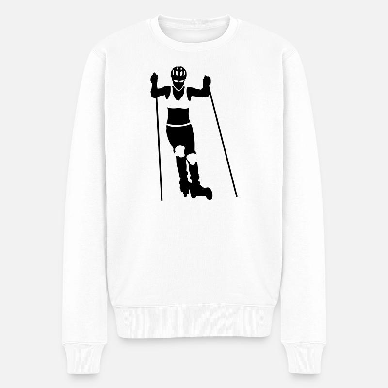 Nordic cross skating - Männer Premium Bio Pullover - Weiß