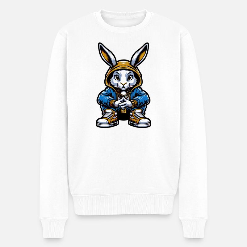 Hood Bunny - Männer Premium Bio Pullover - Weiß