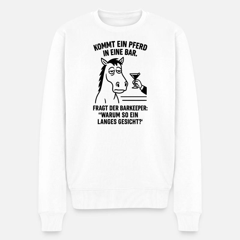 Cheval dans le bar - Pull Premium bio Homme - blanc