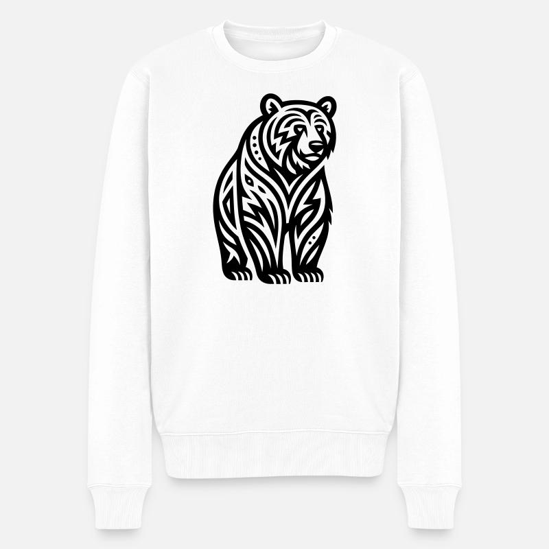 Just a Black Bear #2 / JustN-imal - Pull Premium bio Homme - blanc