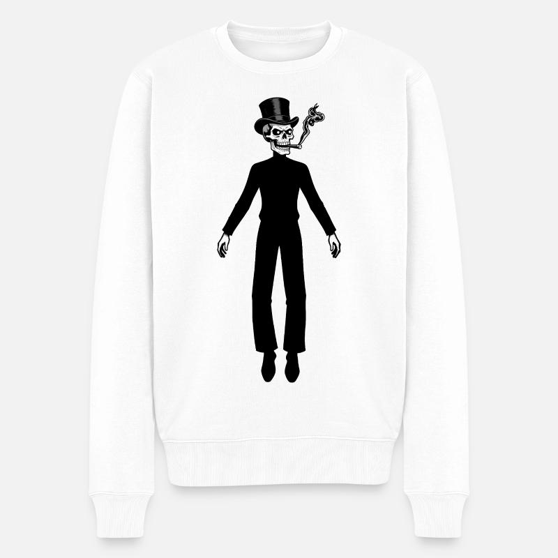 RICH SKULL #2 - black & white - Pull Premium bio Homme - blanc