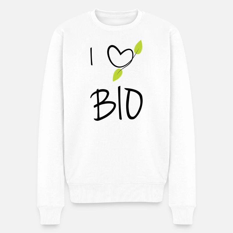 Lebensstil Ich liebe Bio Umweltfreundlich - Männer Premium Bio Pullover - Weiß