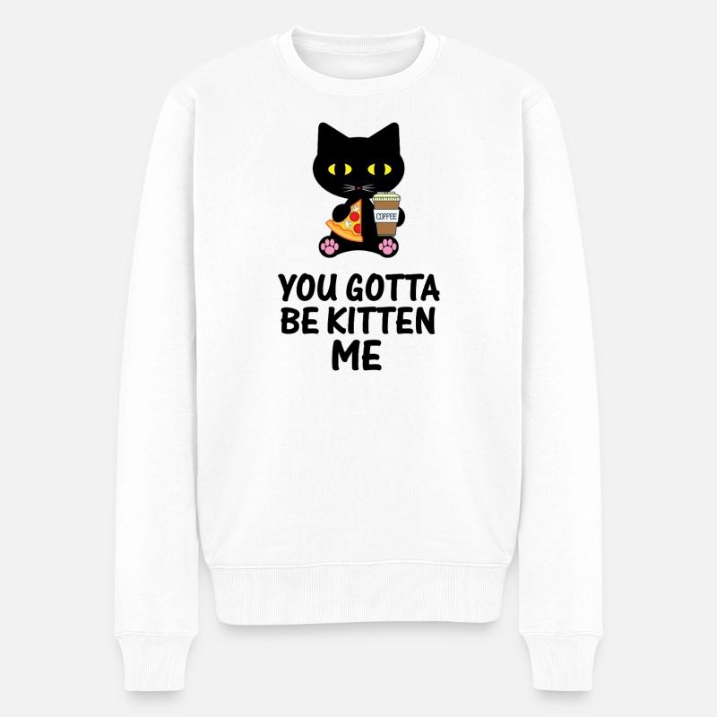 Katze Kitten - Männer Premium Bio Pullover - Weiß