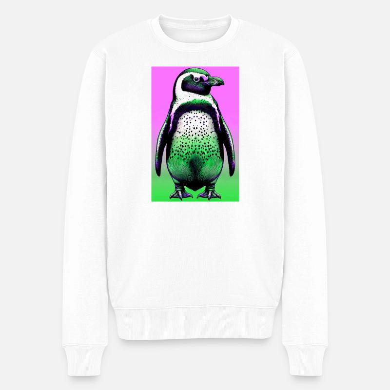 Pinguin - Männer Premium Bio Pullover - Weiß