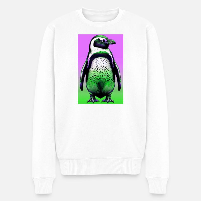 Pinguin - Männer Premium Bio Pullover - Weiß