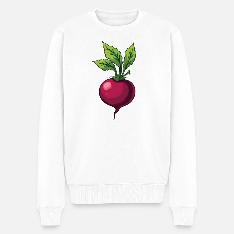 Rote Beete - Männer Premium Bio Pullover - Weiß