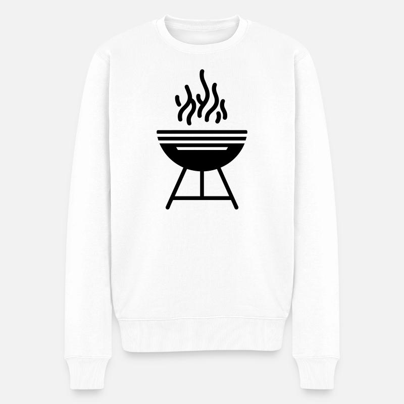 bbq - Pull Premium bio Homme - blanc