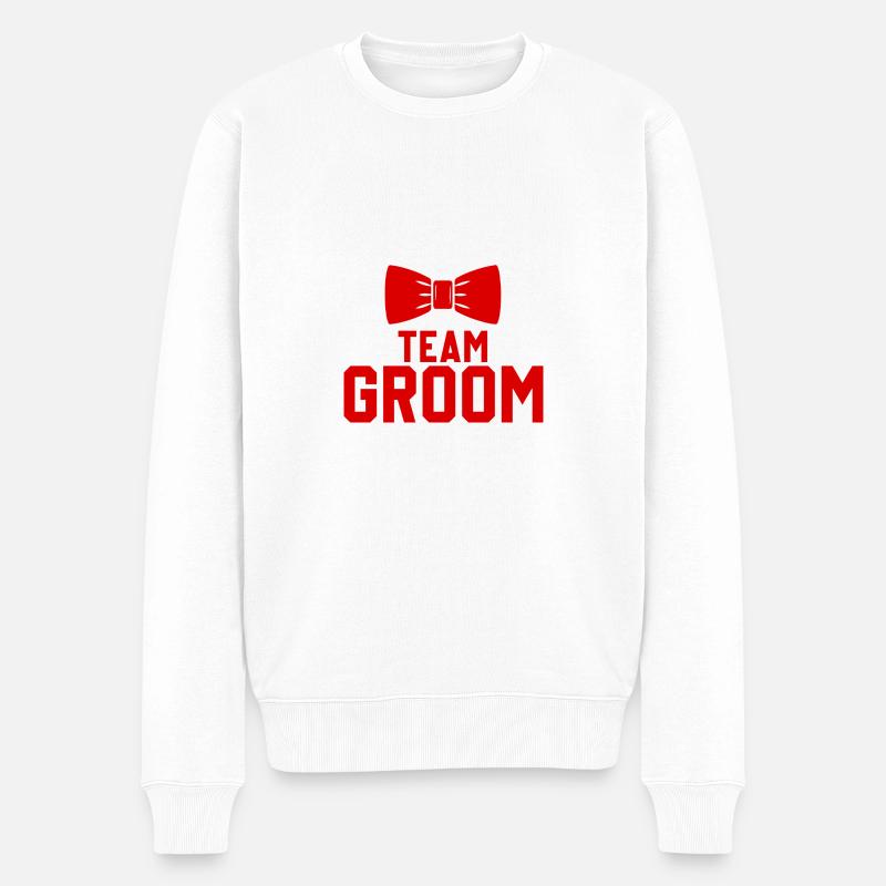 Team Groom - Männer Premium Bio Pullover - Weiß