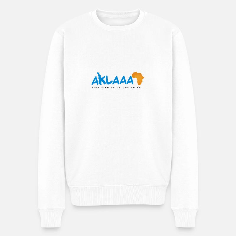 AKLAAA Afrique - Pull Premium bio Homme - blanc