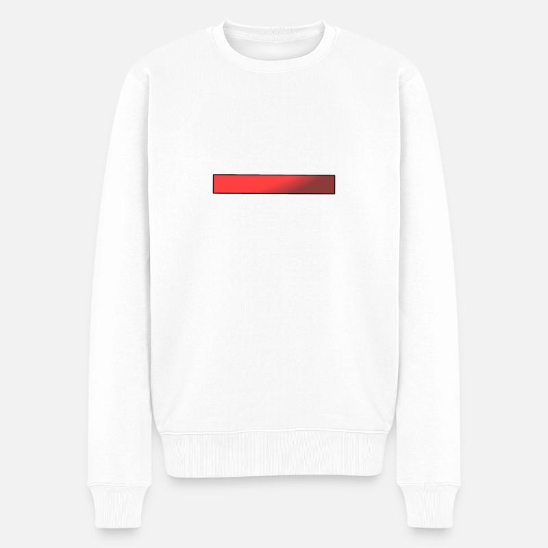Roter Balken Farbverlauf - Männer Premium Bio Pullover - Weiß