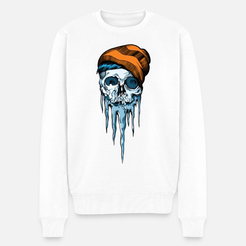 Snow Skull - Männer Premium Bio Pullover - Weiß