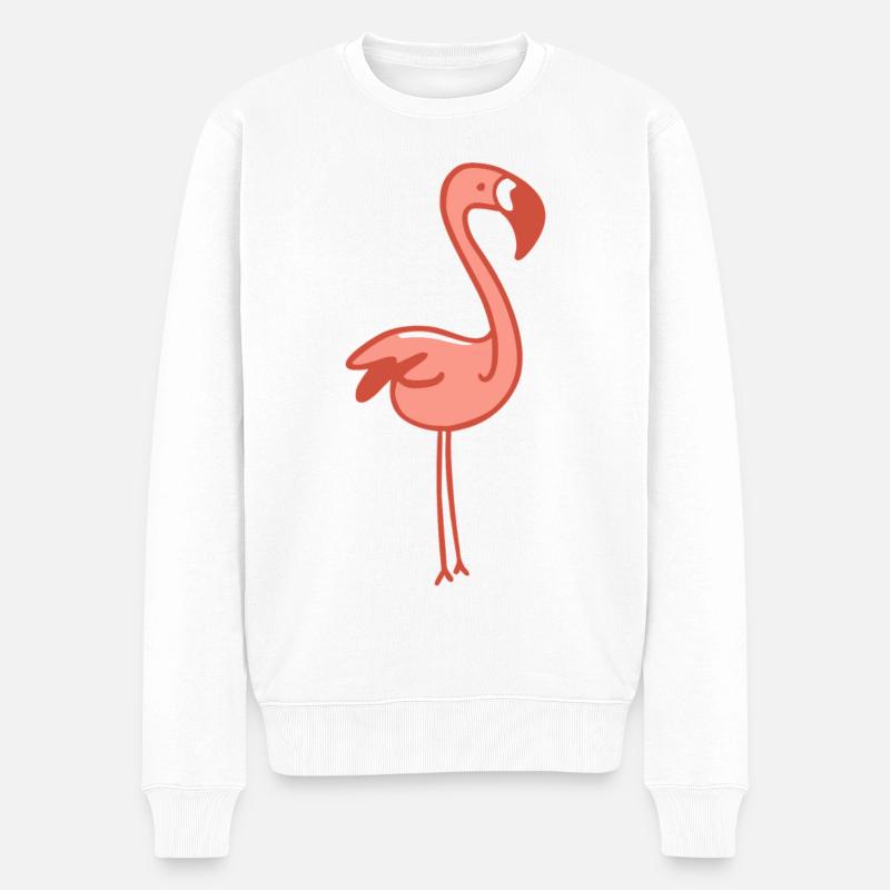 Mignon flamant rose - Pull Premium bio Homme - blanc